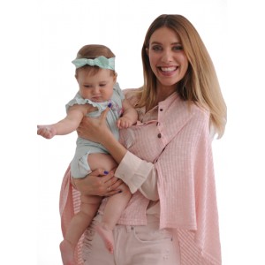 Накидка для кормления (Милкснуд) с кнопками Розовая